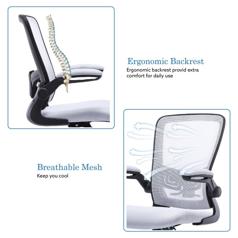 Serena Ergonomic Mesh Drafting Chair - Adjustable, Breathable Mesh, Lumbar Support, Ergonomic and Height Adjustable Flip-Top