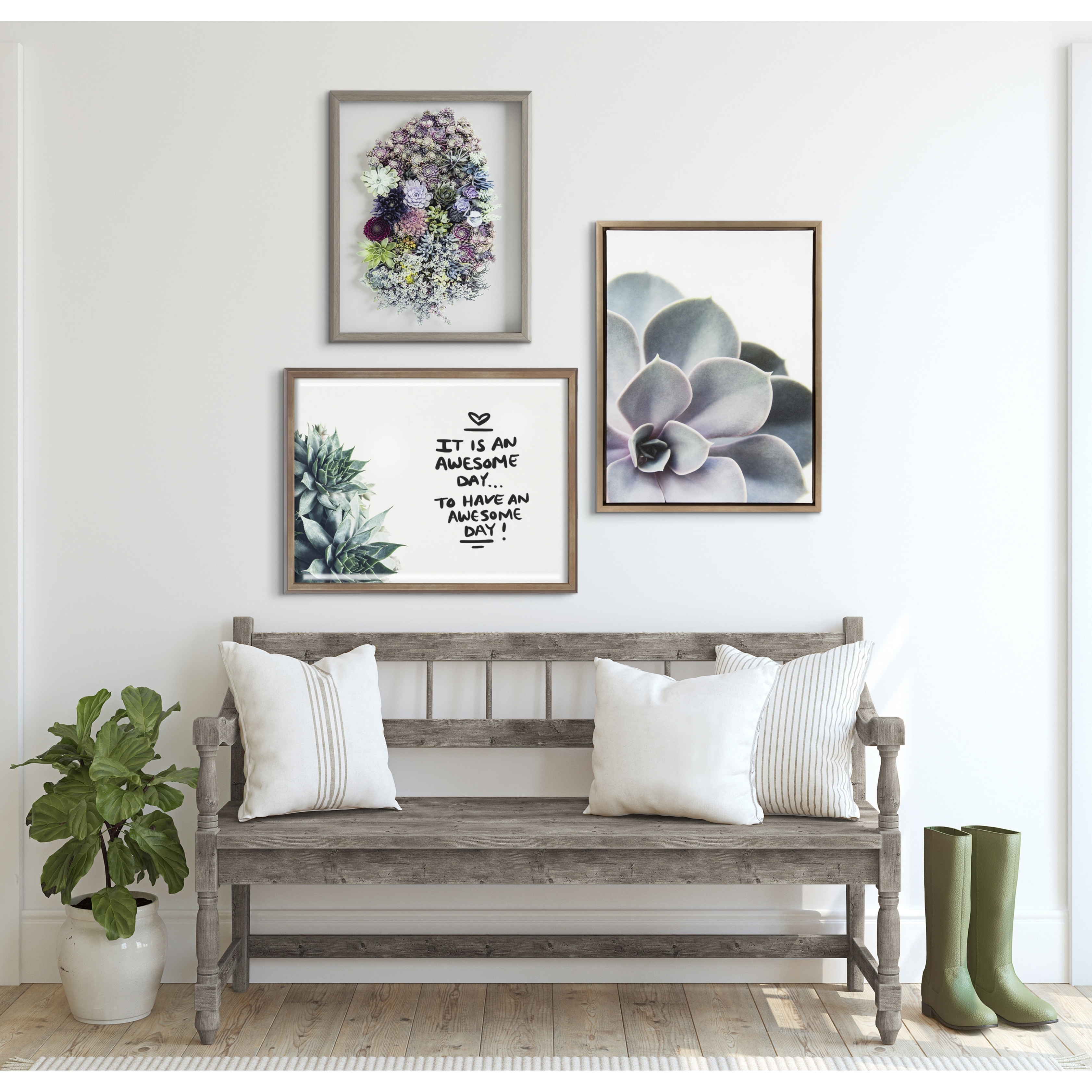 Kate and Laurel Blake Ever Green Framed Printed Glass by F2Images - 18x24