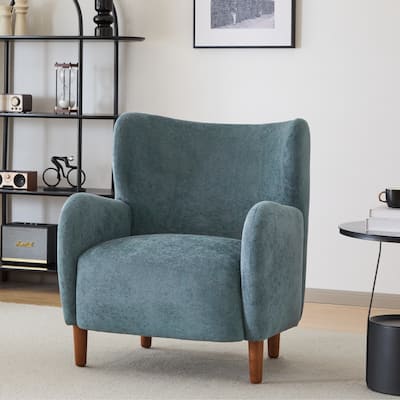 Christopher Knight Home - Parmelee Upholstered Wingback Club Chair with Plush Velvet and Solid Wood Legs