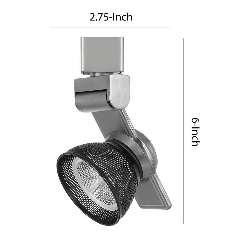 12W Integrated LED Metal Track Fixture with Mesh Head, Silver and Black