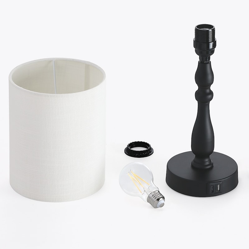 3-Way Dimmable Touch Control Small Table Lamp with USB Port