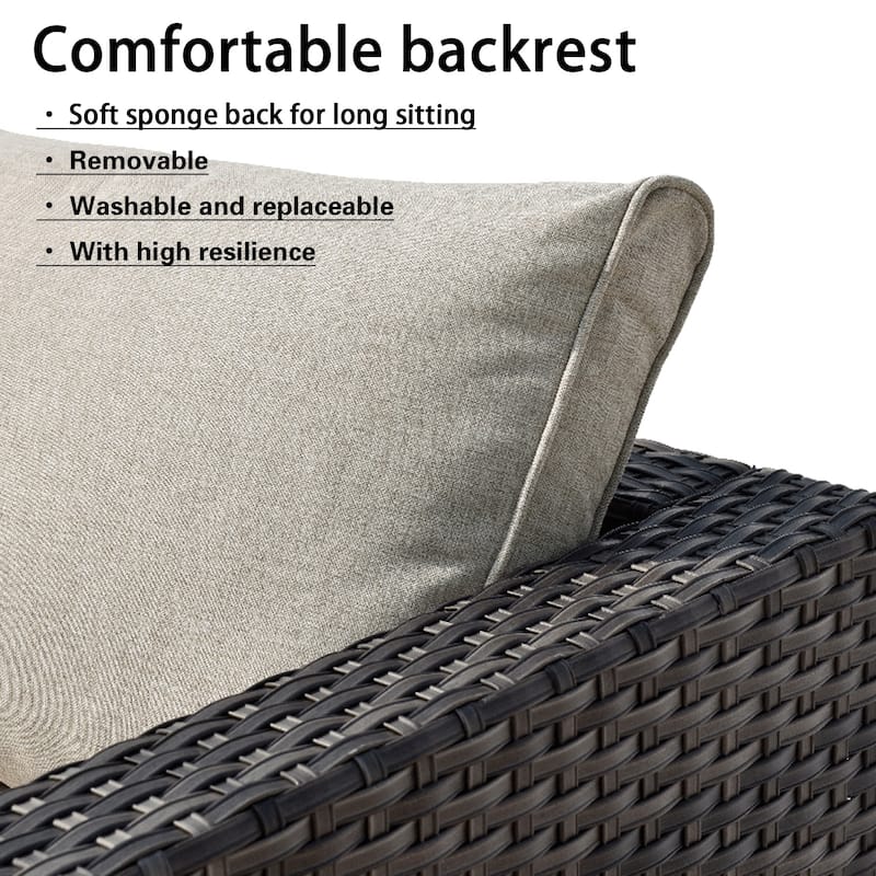 OVIOS Patio Furniture Deep Seat Wicker 9-piece Set