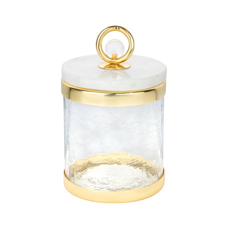 Canister with Marble Lid and Clear Ball Knob (3 Size Options)