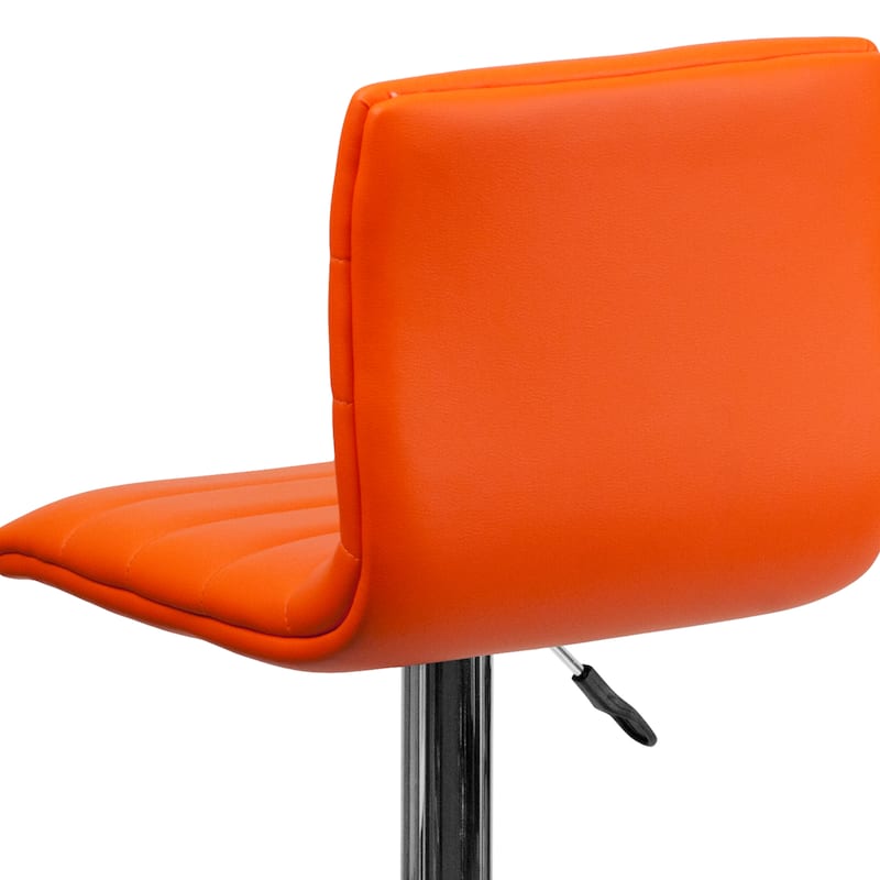 Modern Vinyl Channel Tufted Adjustable Height Barstool (Set of 2) - 16"W x 19"D x 35" - 44"H - 16"W x 19"D x 35" - 44"H