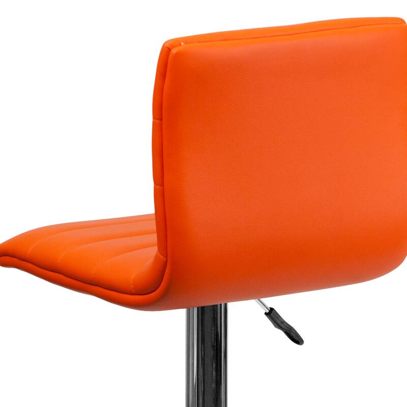 Modern Vinyl Stitch Back Adjustable Height Barstool - 16"W x 19"D x 35" - 44"H