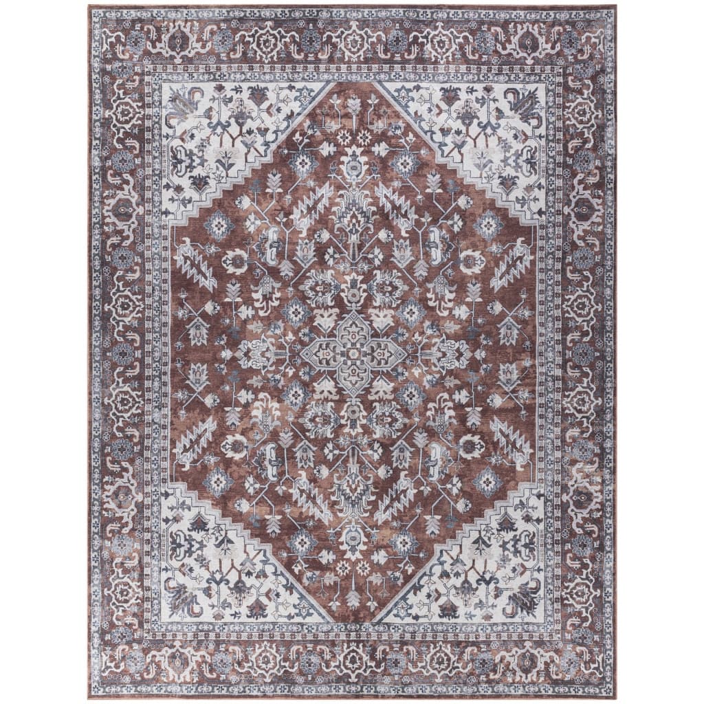 Meri Power Loomed Distressed Floral Area Rug By HomeRoots - 9' x 12'
