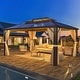 preview thumbnail 86 of 133, EROMMY Hardtop Gazebo,Outdoor Pergola with Double Roof & Netting & Curtains,Heavy Duty Canopy for Patio, Backyard, Pool party 10'x13' - Prime