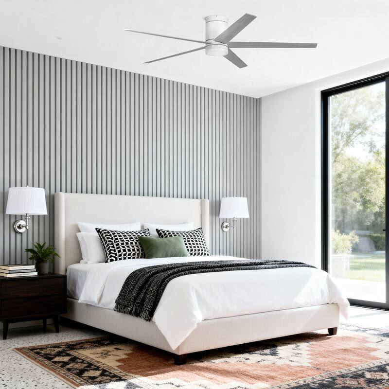 60" Honeywell Graceshire White Indoor Ceiling Fan with LED Light and Remote Control, 6-Speed BLDC Motor