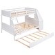 preview thumbnail 14 of 15, Twin over Full Bunk Bed with Trundle and Desk & 3 Drawers, White