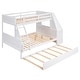 preview thumbnail 12 of 28, Twin over Full Wood Bunk Bed with Trundle, Built-in Desk, Three Storage Drawers & Shelf - Sapce-Saving Design