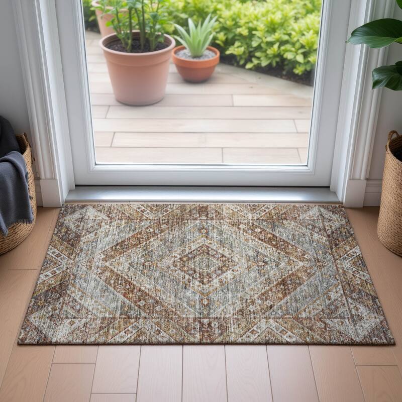 Machine Washable Indoor/Outdoor Traditional Ali Chantille Rug