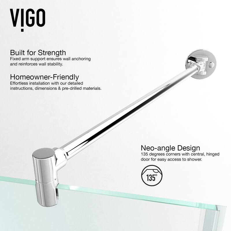 VIGO Verona Frameless Hinged Neo-Angle Shower Enclosure
