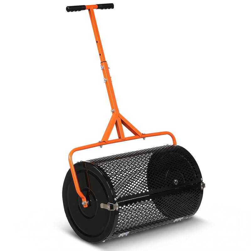 Gymax 24'' Compost Spreader w/ Height-Adjustable T-Shaped Handle for