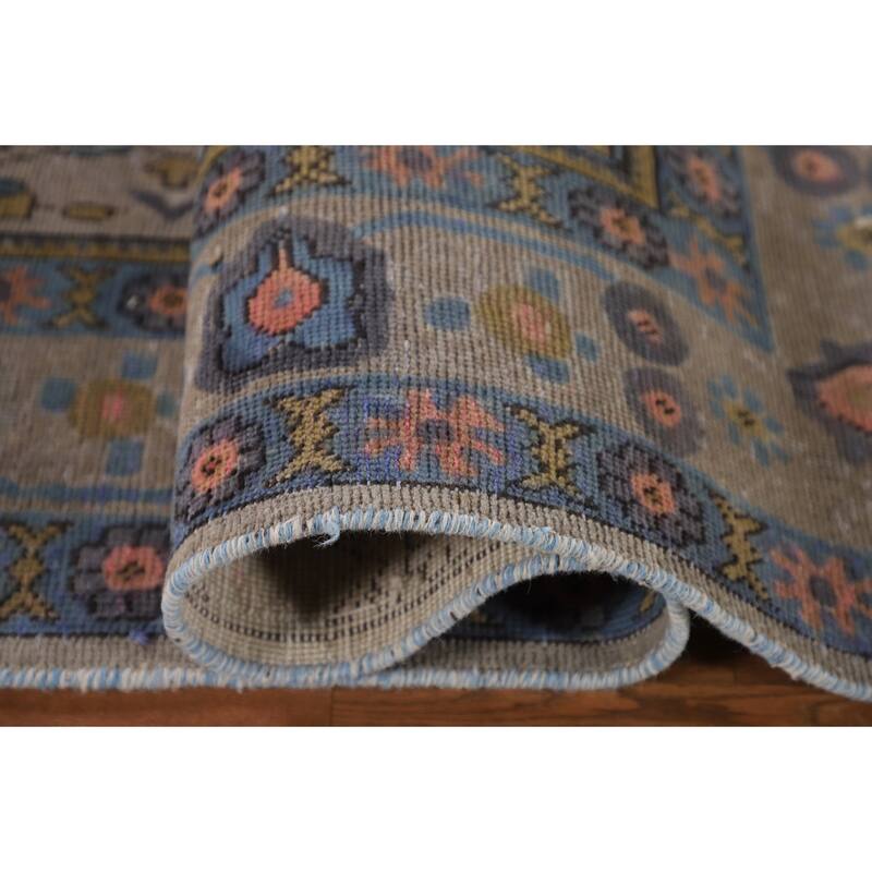 Distressed Over-Dyed Tabriz Persian Vintage Rug Handmade Wool Carpet - 6'9"x 9'6"