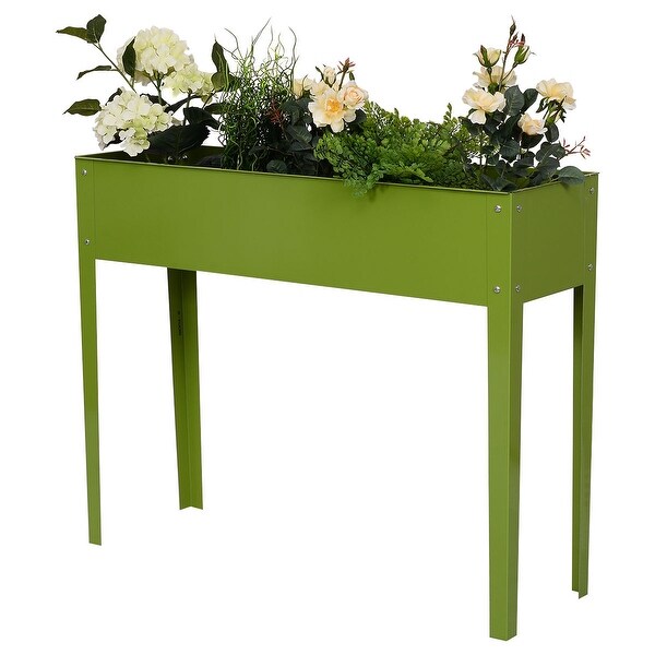 Costway 40''x12'' Outdoor Elevated Garden Plant Stand Raised Tall Flower Bed