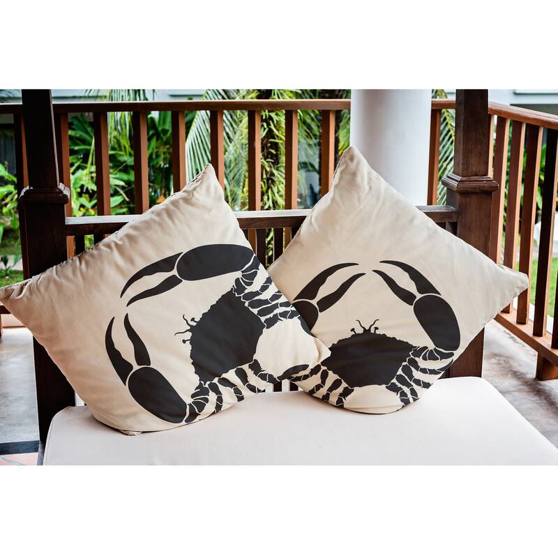 Crab Dip Nautical Indoor/Outdoor Throw Pillow