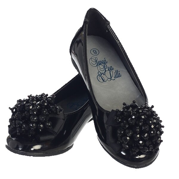 girls black flat shoes