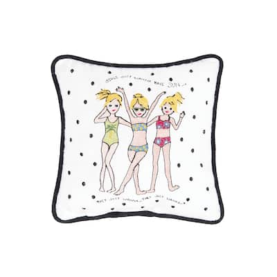 Just Want To Have Fun Embroidered Petite Throw Pillow