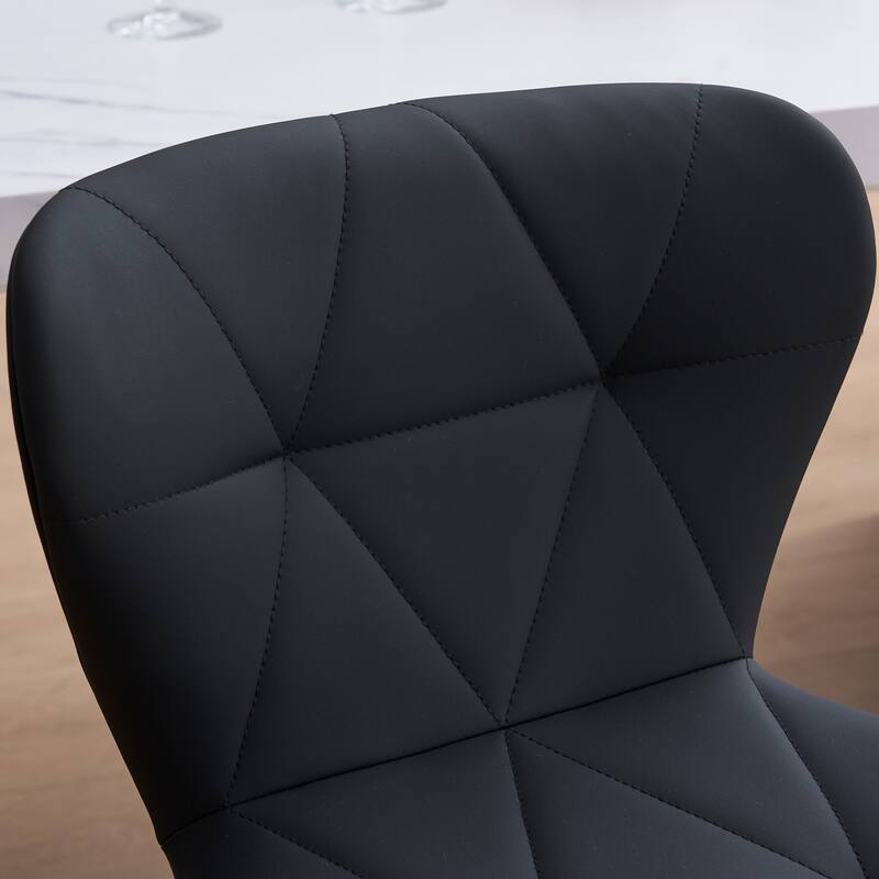 Set of 2 Modern Adjustable Height Bar Stools Padded PU Leather Swivel Stools