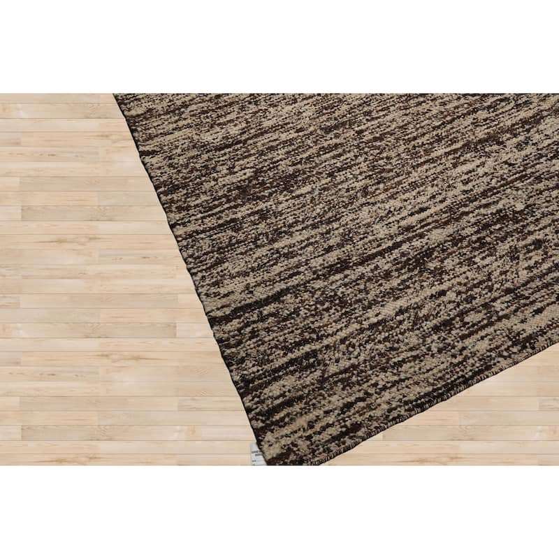 LoomBloom Beige Flatweave Oriental Rug with Hand Woven 100% Wool - 9' 6'' x 11' 7''