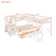 preview thumbnail 9 of 14, White Twin over Full Solid Wood L-Shaped Bunk Bed