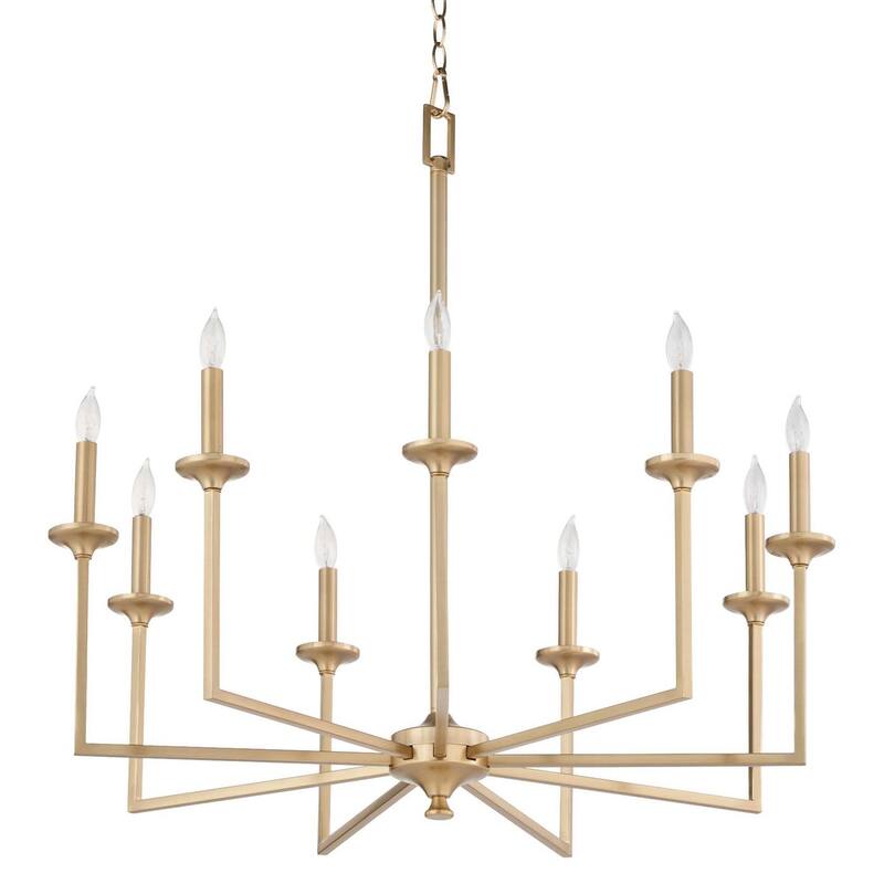 Quorum International 6005-9 Eldorado 9 Light 32" Wide Taper Candle - Aged Brass