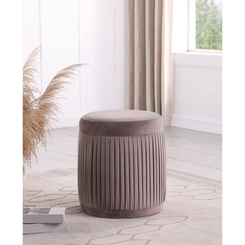 Pescadero Mauve Round Upholstered Ottoman