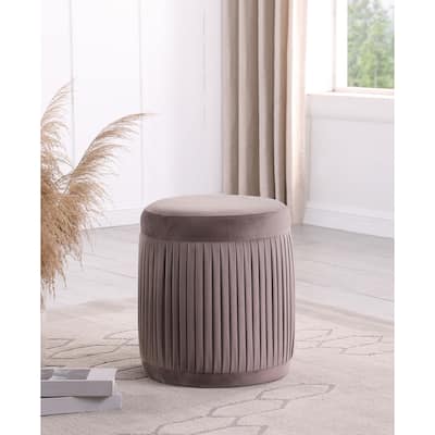 Pescadero Mauve Round Upholstered Ottoman