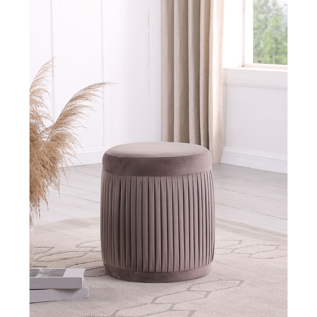 Pescadero Mauve Round Upholstered Ottoman