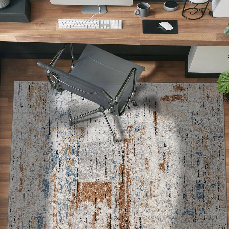 Multi-Tonal Rug for Living Room, Entryway, or Family Spaces - Easy to Clean and Comfortable Underfoot - 4' x 6'