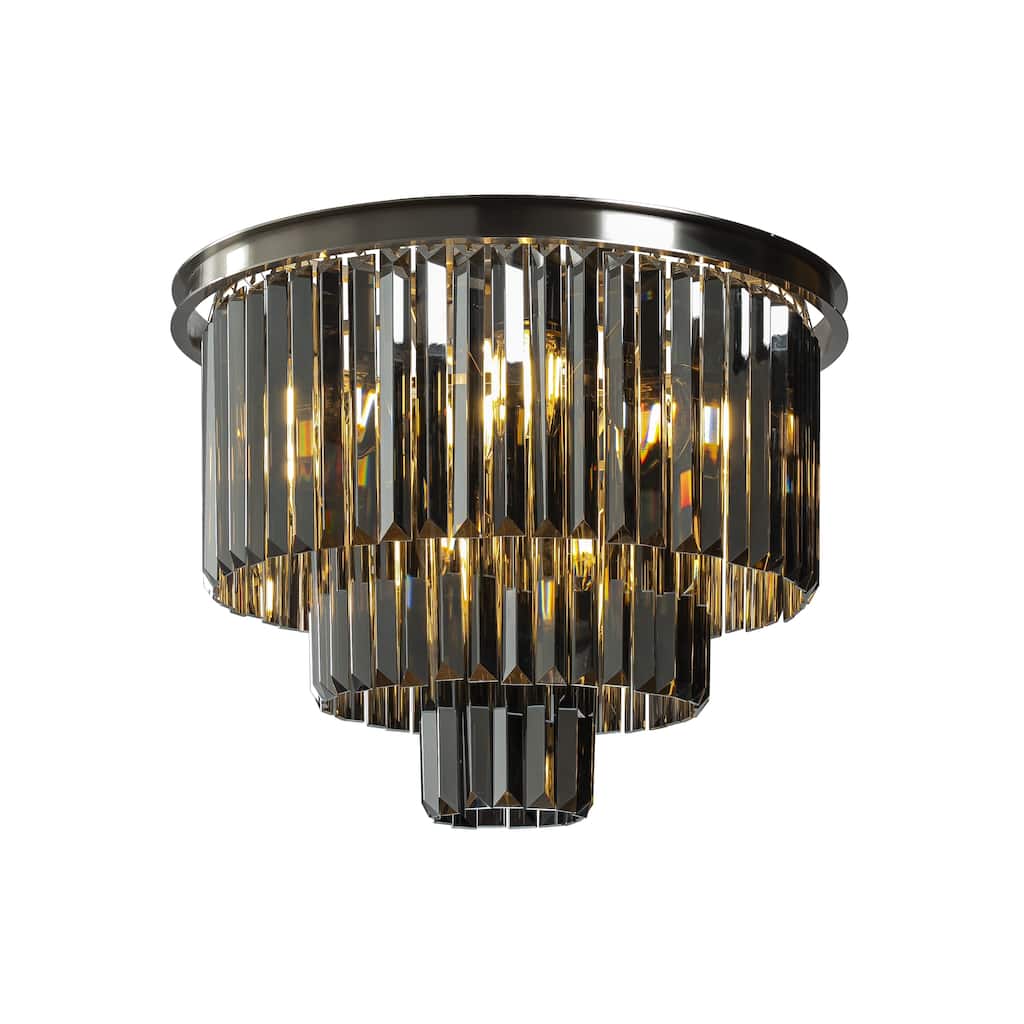 10 Light Glam Dual-Use Crystal Flush Mount Ceiling Light Contemporary Light Fixture for Interior - W20''