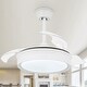 preview thumbnail 3 of 44, 36" Modern Retractable Ceiling Fan with Led Light, 6-Speed Reversible Ceiling Fan with Remote - 36 White