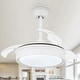 preview thumbnail 3 of 38, 36" Modern Retractable Ceiling Fan with Led Light, 6-Speed Reversible Ceiling Fan with Remote - 36 White