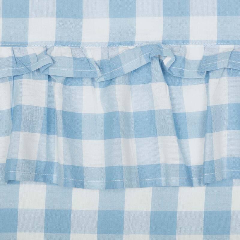 Annie Buffalo Blue Check Ruffled Swag Set of 2 36x36x16