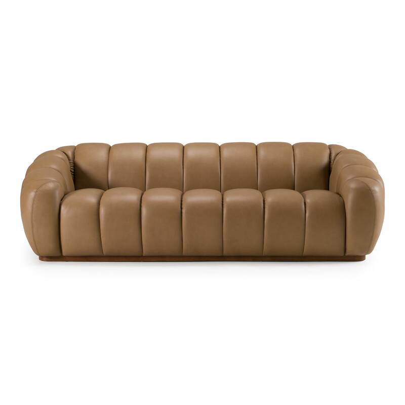 Divani Casa Ekwok Modern Tan Leather Sofa