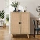 preview thumbnail 24 of 36, Rattan Drawer Accent Storage Cabinet for Living Room 2-Door Cabinet