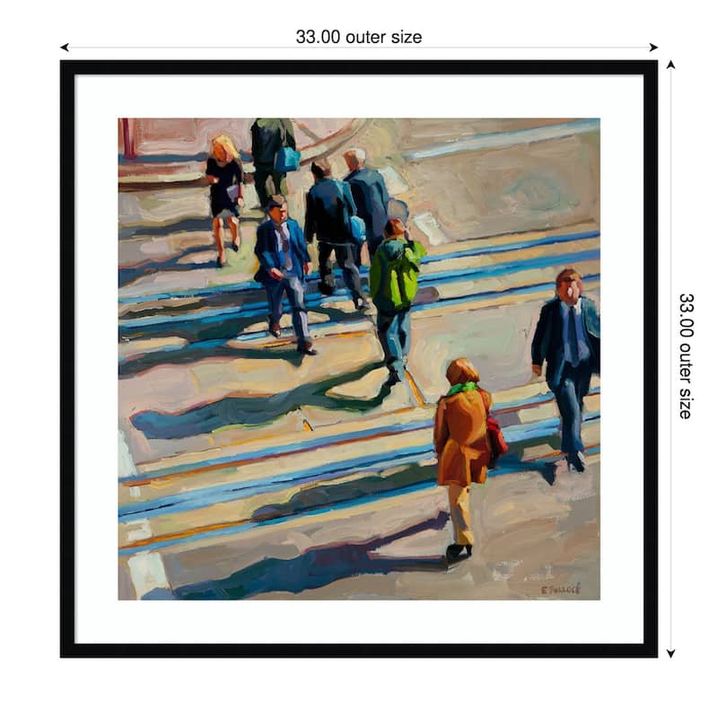 Crossing Tracks by Erica pollock Norelius Wood Framed Wall Art Print