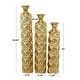 preview thumbnail 39 of 41, Set of 3 Contemporary Glam Gold Iron Vases