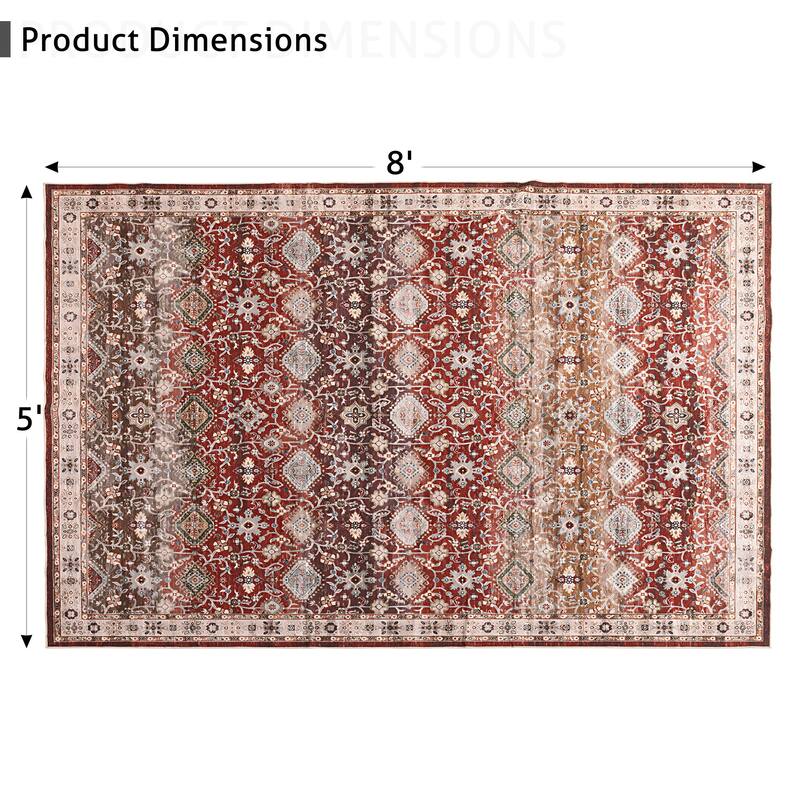 Soft and Non-Slip Machine-Washable Foldable Multi-Use Area Rug