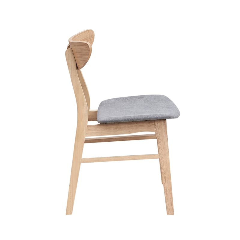 Wooden Dining Chairs Set of 2, Soft Upholstered Kitchen Side Chairs, Accent Chairs with Solid Rubber Wood Frame