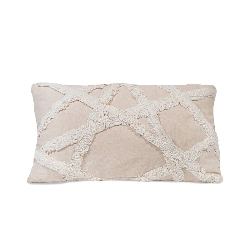Sol Living Decorative Accent Pillows Throw Pillow for Couch Bedroom Soft Cushions - 20 x 12 in - Off White - Single