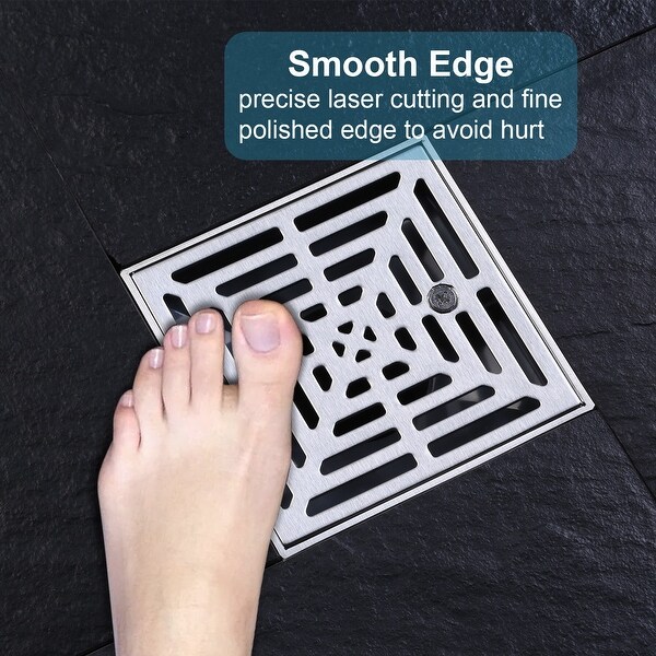 WOWOW 4.5 in. Floor Drain with Square Screw-Tite Strainer - On