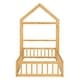 preview thumbnail 5 of 7, Twin Size Wooden Children's Bed Platform Bed with Detachable Headboard and Integrated Clothes Drying Rack