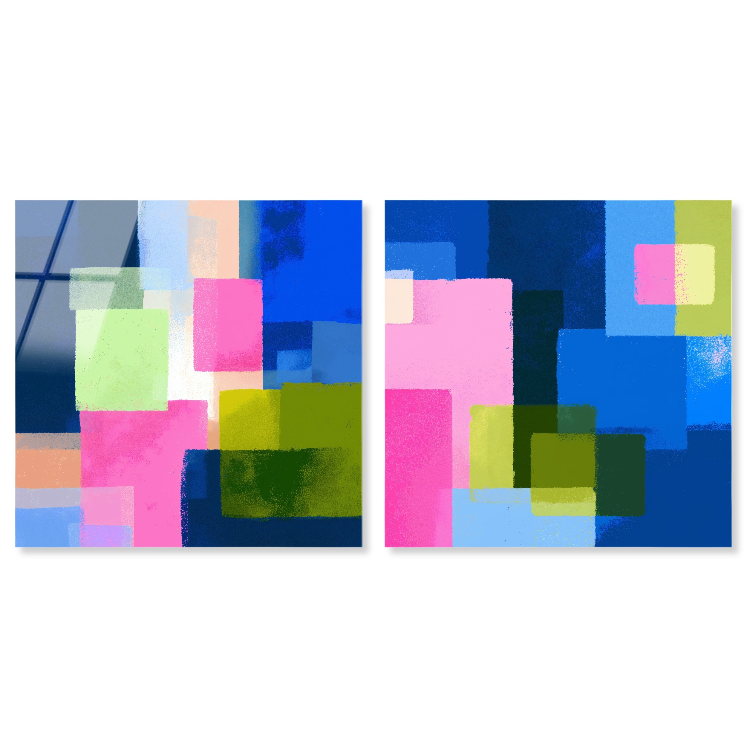 Bright Blocks Duo Modern Wall Art Set Acrylic Print by Art Remedy