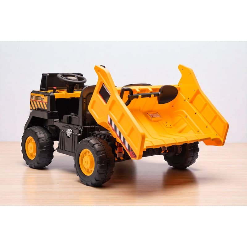 24V Ride-On Dump Truck , Automatic Trailer, Bluetooth, and Music - Electric Construction Vehicle Toy,Halloween gift