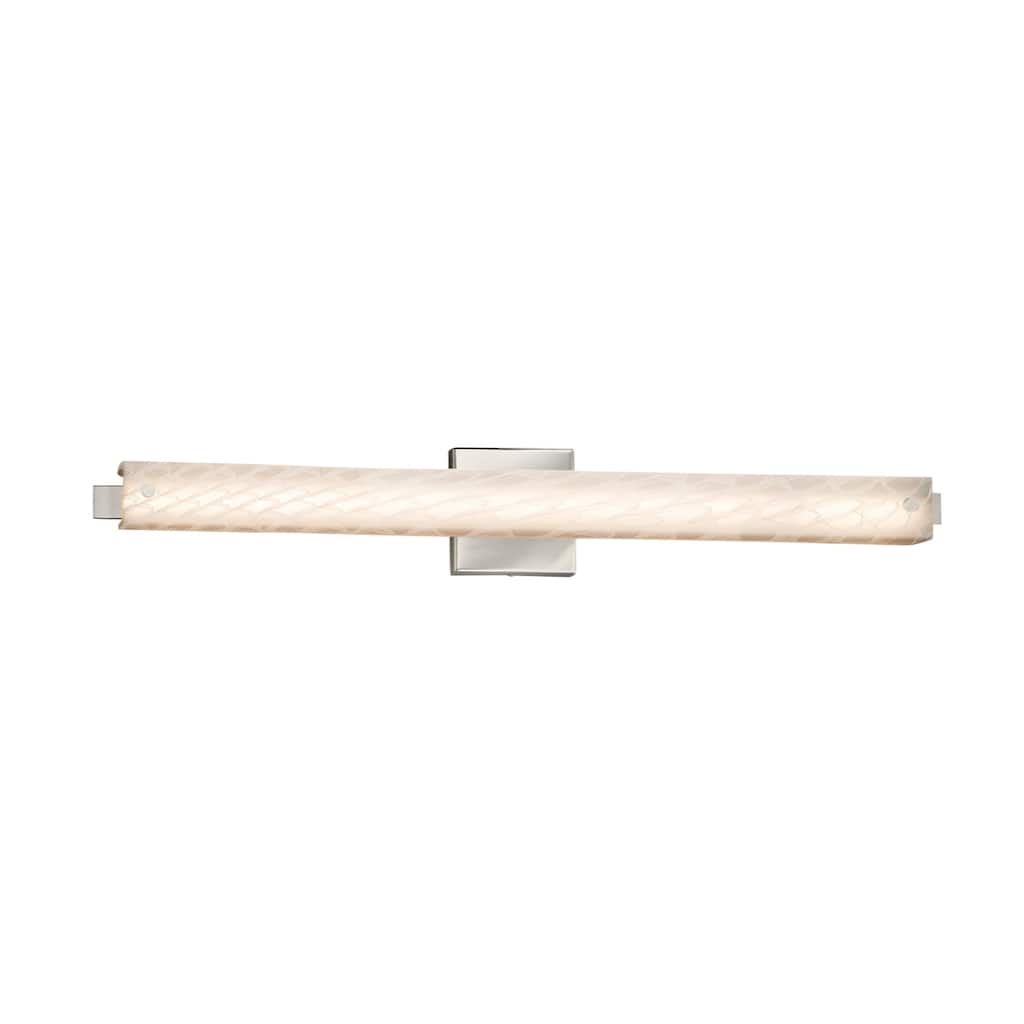 Justice Design Fusion Edge 31-inch Brushed Nickel ADA LED Wall/ Bath Bar, Weave Shade