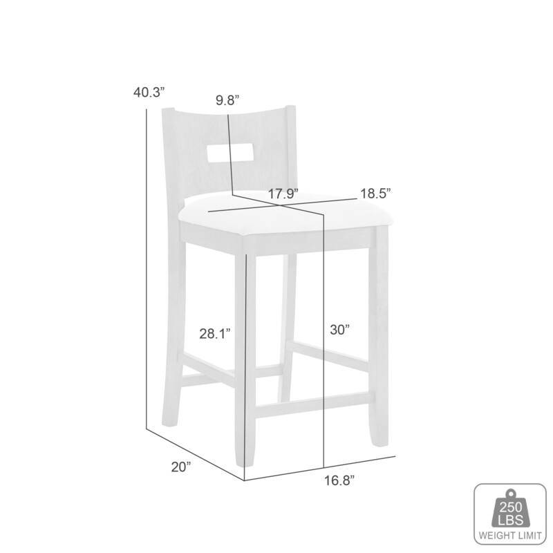 Ren Rubberword Bar Stool, Ivory Upholstered Counter Height Stool
