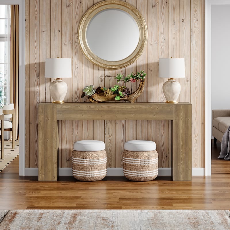 63-inch Narrow Wooden Console Table for Entryway