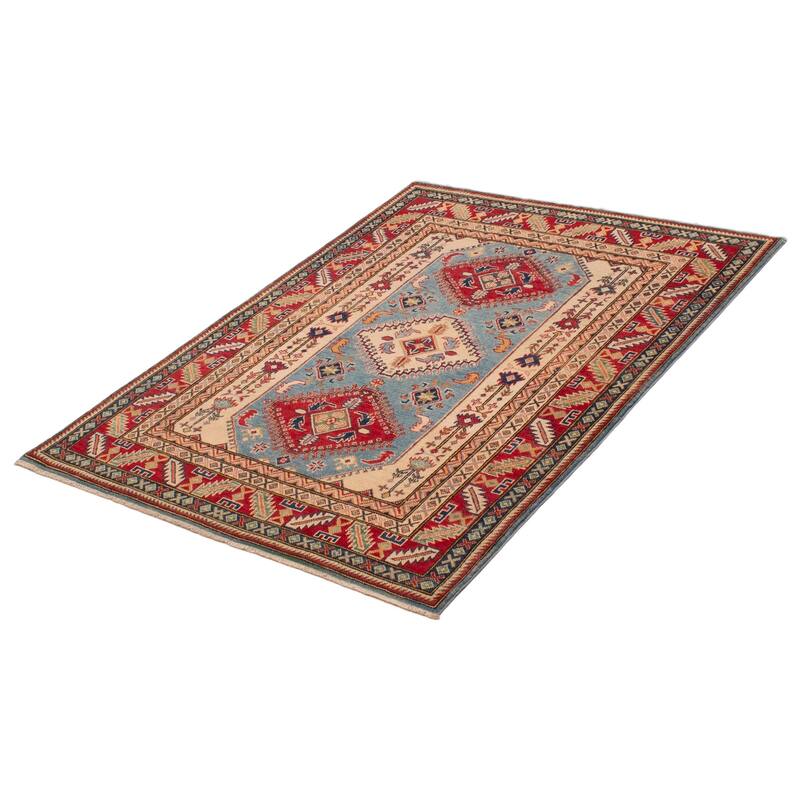 ECARPETGALLERY Hand-knotted Uzbek Ghazni Blue Wool Rug - 4'11 x 6'5