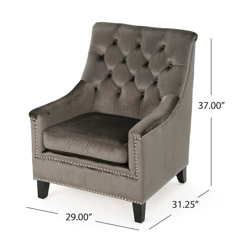 Jaclyn Velvet Club Chair by Christopher Knight Home